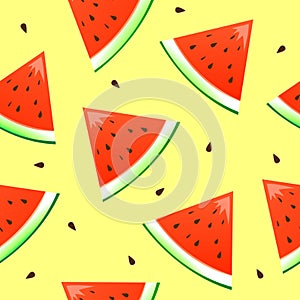 Seamless pattern. Image of a watermelon. Vector graphics.